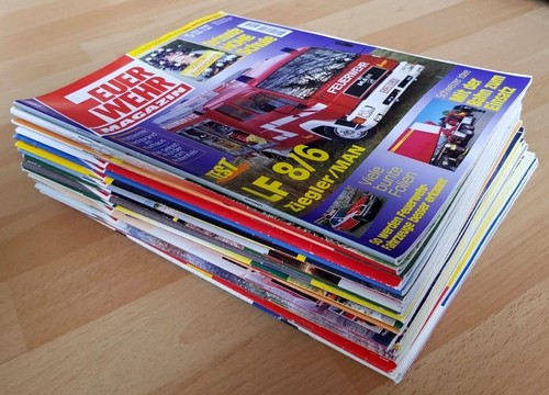 17x alte feuerwehr magazine - alte, feuerwehr-magazine